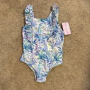 NWT Tommy Bahama Girls One Piece Swimsuit with Ruffle Details